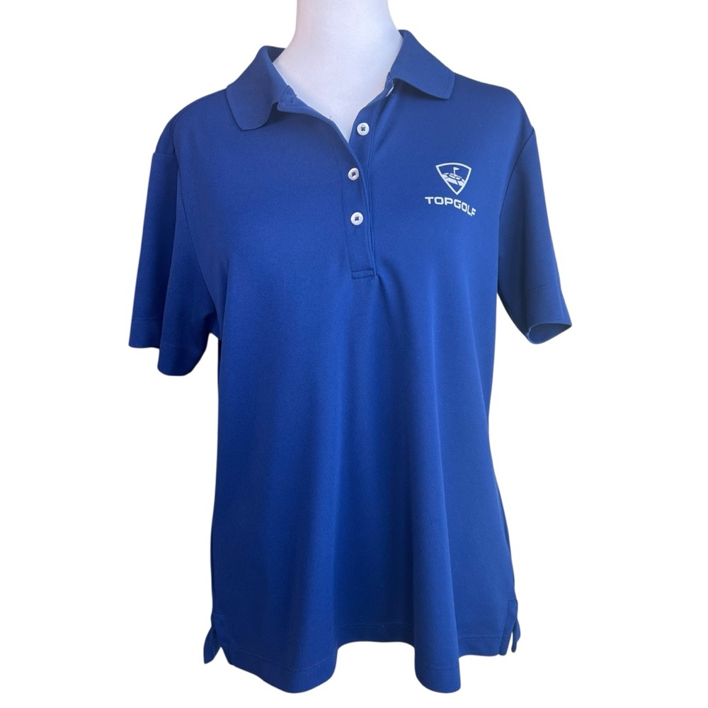 Share Womens Sz Medium Top Golf Uniform Polo Shirt Lightweight Short Sleeve Work